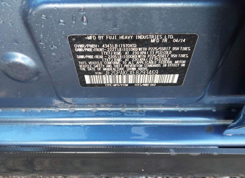 Photo 9 of 2014 Subaru Xv CROSSTREK 2.0I LIMITED (VIN JF2GPAKCXE8293469)