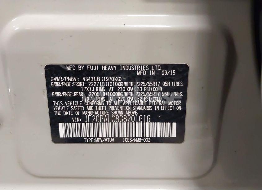 Photo 9 of 2016 Subaru Crosstrek 2.0I LIMITED (VIN JF2GPALC8G8201616)