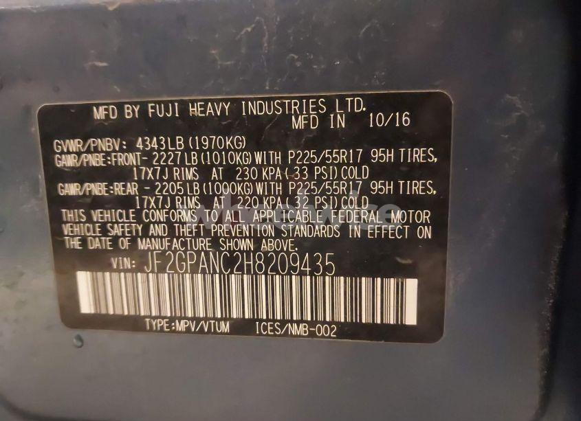 Photo 9 of 2017 Subaru Crosstrek 2.0I LIMITED (VIN JF2GPANC2H8209435)