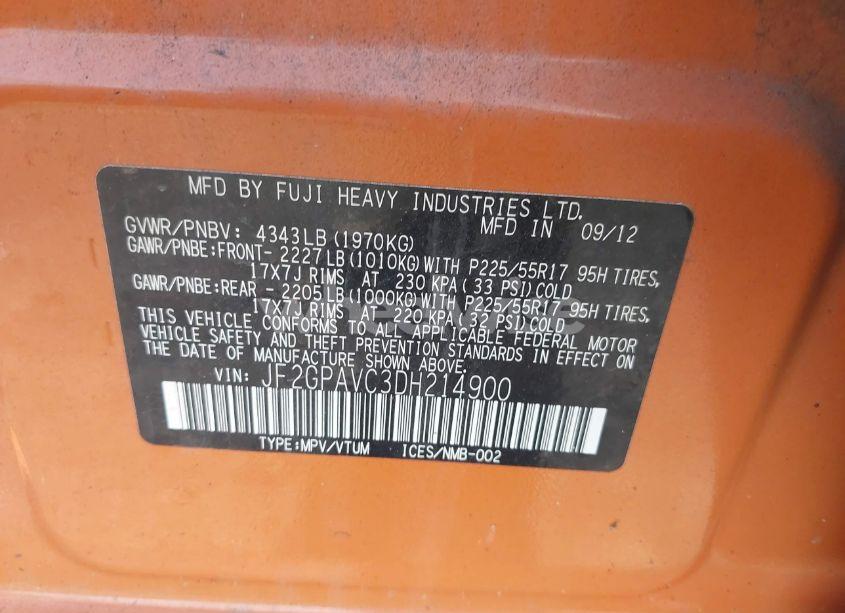 Photo 9 of 2013 Subaru Xv CROSSTREK 2.0I PREMIUM (VIN JF2GPAVC3DH214900)