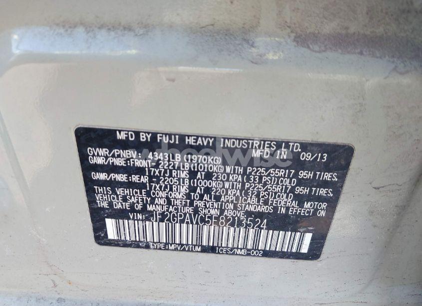 Photo 9 of 2014 Subaru Xv CROSSTREK 2.0I PREMIUM (VIN JF2GPAVC5E8213524)