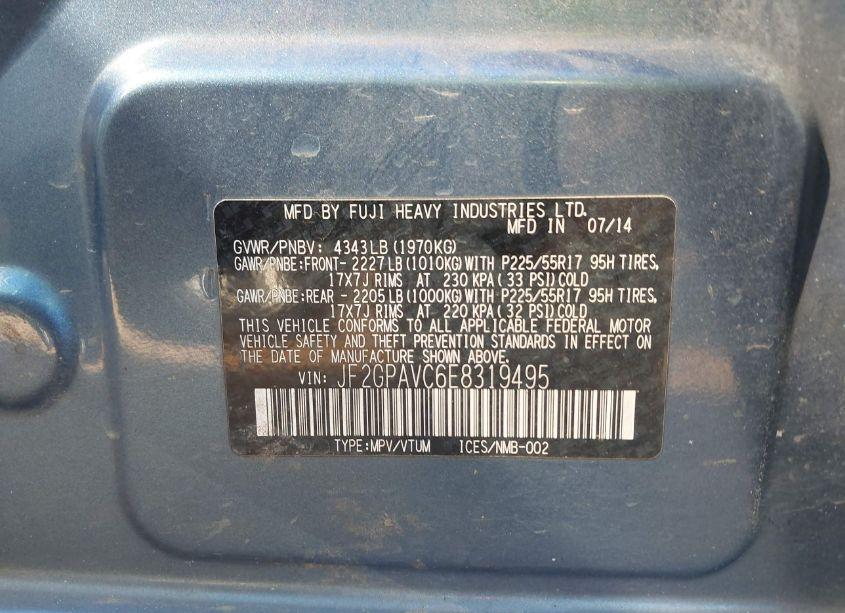 Photo 9 of 2014 Subaru Xv CROSSTREK 2.0I PREMIUM (VIN JF2GPAVC6E8319495)