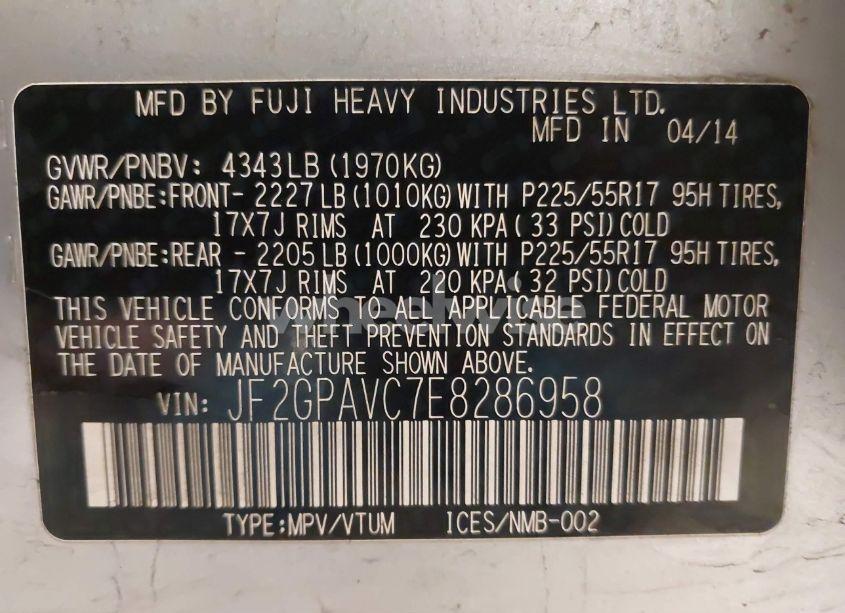 Photo 9 of 2014 Subaru Xv CROSSTREK 2.0I PREMIUM (VIN JF2GPAVC7E8286958)