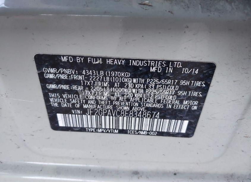 Photo 9 of 2014 Subaru Xv CROSSTREK 2.0I PREMIUM (VIN JF2GPAVC8E8348674)