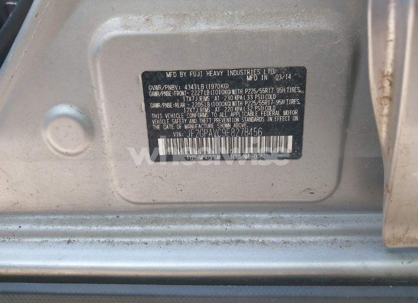 Photo 9 of 2014 Subaru Xv CROSSTREK 2.0I PREMIUM (VIN JF2GPAVC9E8278456)