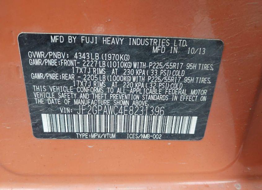 Photo 9 of 2014 Subaru Xv CROSSTREK 2.0I PREMIUM (VIN JF2GPAWC4E8231396)