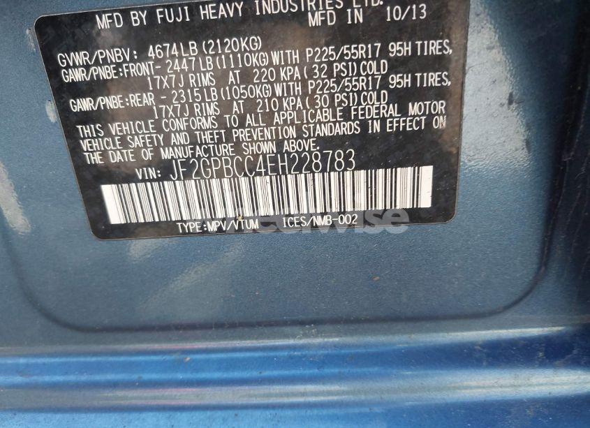 Photo 9 of 2014 Subaru Xv CROSSTREK HYBRID 2.0I (VIN JF2GPBCC4EH228783)