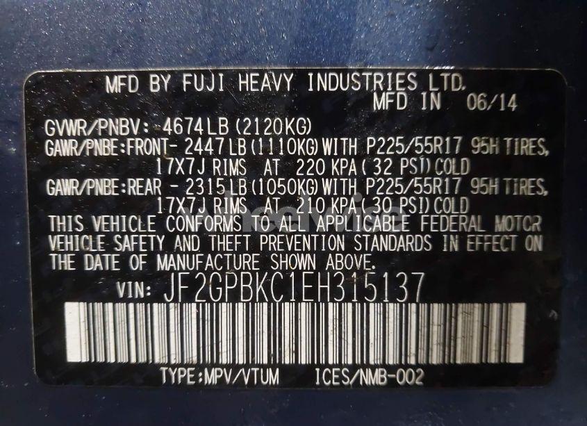 Photo 9 of 2014 Subaru Xv CROSSTREK HYBRID 2.0I TOURING (VIN JF2GPBKC1EH315137)