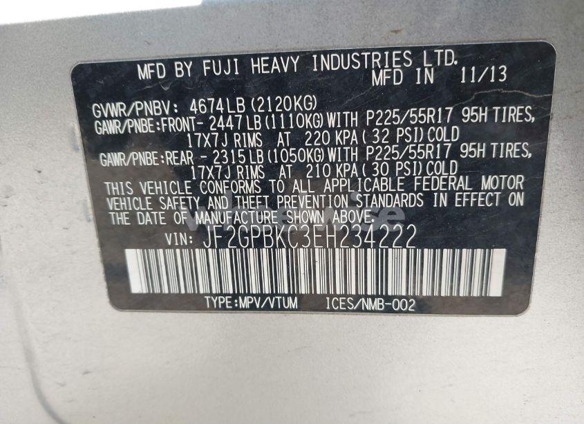 Photo 9 of 2014 Subaru Xv CROSSTREK HYBRID 2.0I TOURING (VIN JF2GPBKC3EH234222)