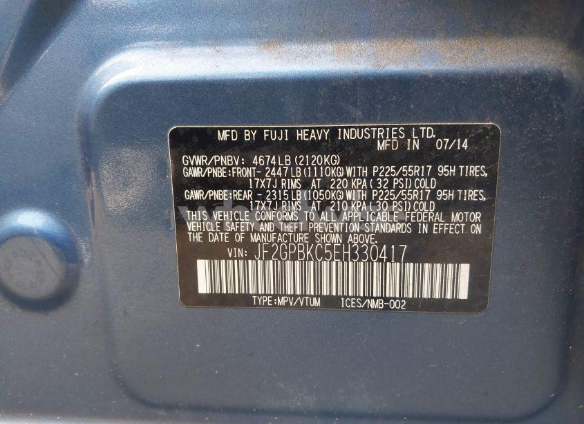 Photo 9 of 2014 Subaru Xv CROSSTREK HYBRID 2.0I TOURING (VIN JF2GPBKC5EH330417)