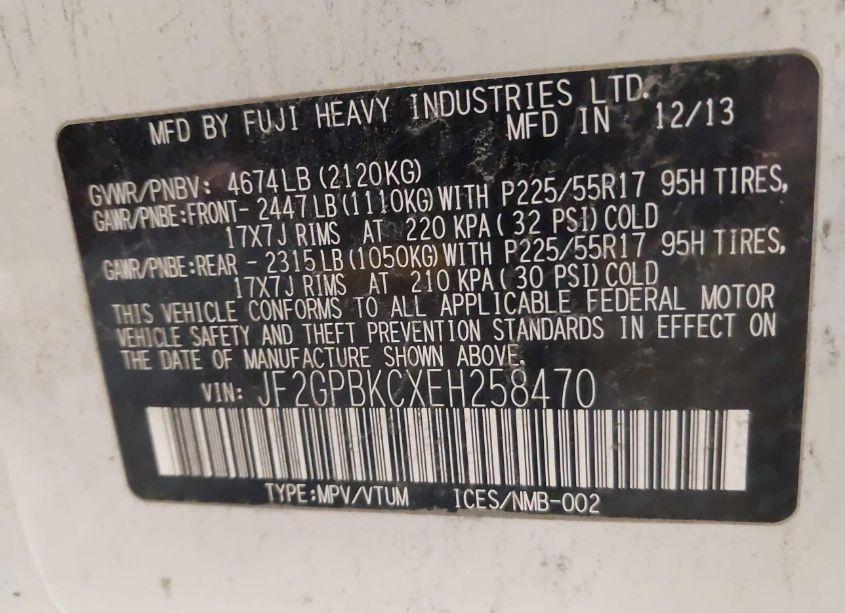 Photo 9 of 2014 Subaru Xv CROSSTREK HYBRID 2.0I TOURING (VIN JF2GPBKCXEH258470)