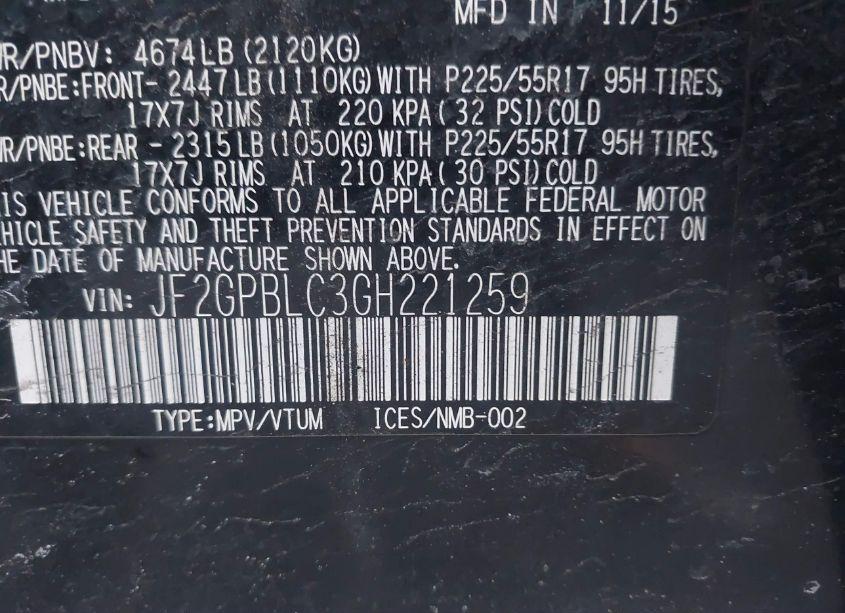 Photo 9 of 2016 Subaru Crosstrek HYBRID TOURING (VIN JF2GPBLC3GH221259)