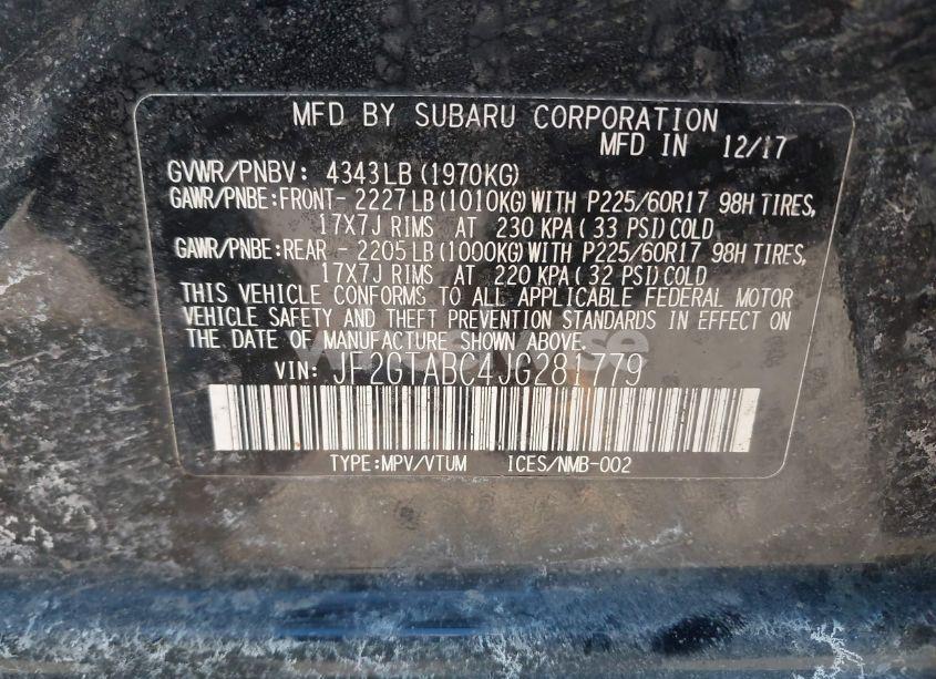 Photo 9 of 2018 Subaru Crosstrek 2.0I PREMIUM (VIN JF2GTABC4JG281779)