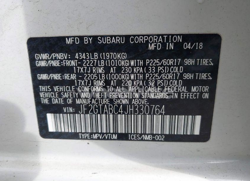 Photo 9 of 2018 Subaru Crosstrek 2.0I PREMIUM (VIN JF2GTABC4JH330764)