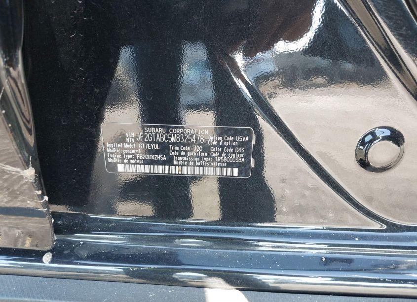 Photo 9 of 2021 Subaru Crosstrek (VIN JF2GTABC5M8325478)