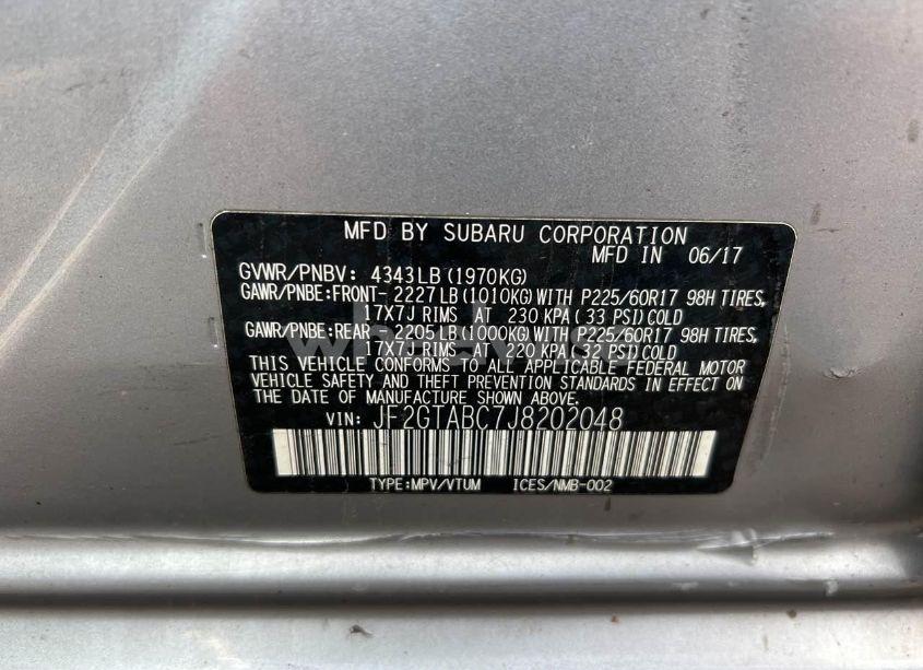 Photo 9 of 2018 Subaru Crosstrek 2.0I PREMIUM (VIN JF2GTABC7J8202048)