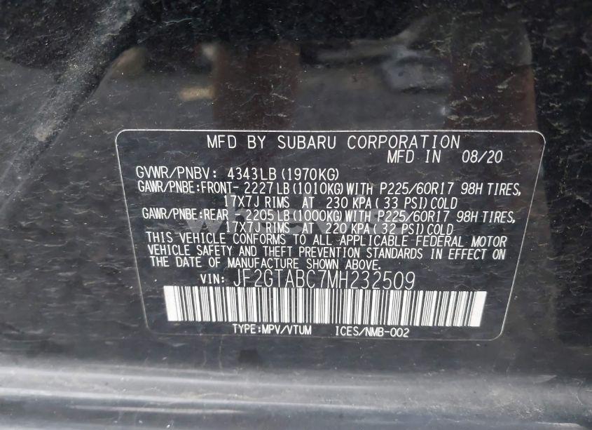 Photo 9 of 2021 Subaru Crosstrek (VIN JF2GTABC7MH232509)