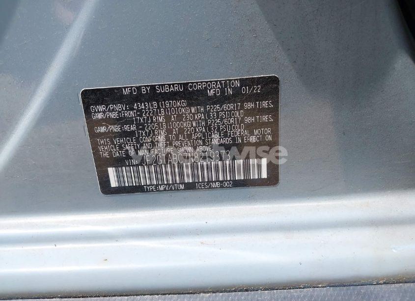 Photo 9 of 2022 Subaru Crosstrek (VIN JF2GTABC7N8219373)