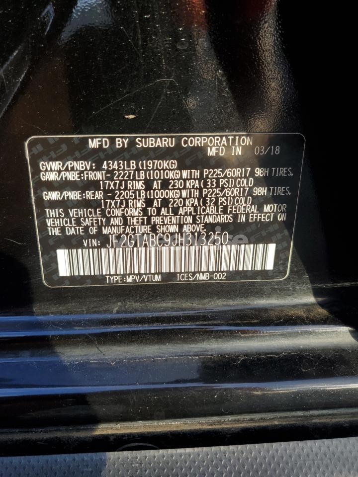 Photo 13 of 2018 SUBARU CROSSTREK PREMIUM (VIN JF2GTABC9JH313250)