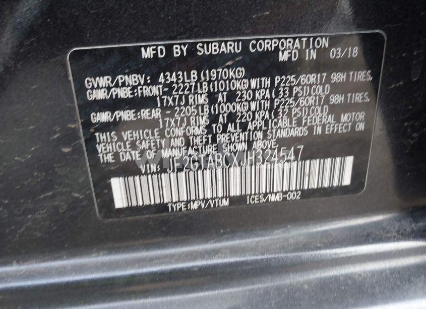 Photo 9 of 2018 Subaru Crosstrek 2.0I PREMIUM (VIN JF2GTABCXJH324547)