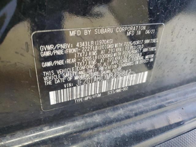 Photo 10 of 2021 SUBARU CROSSTREK (VIN JF2GTABCXM8338842)
