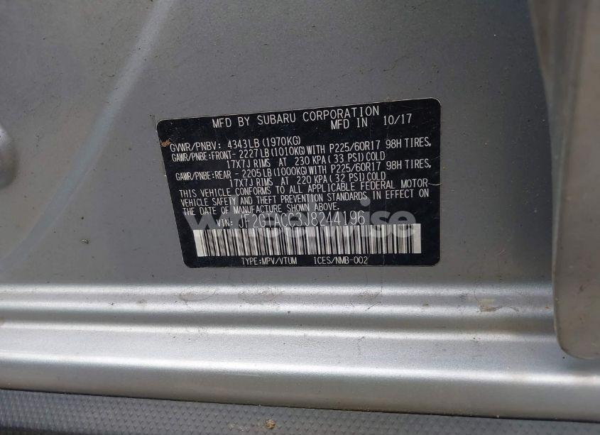 Photo 9 of 2018 Subaru Crosstrek 2.0I PREMIUM (VIN JF2GTACC3J8244196)