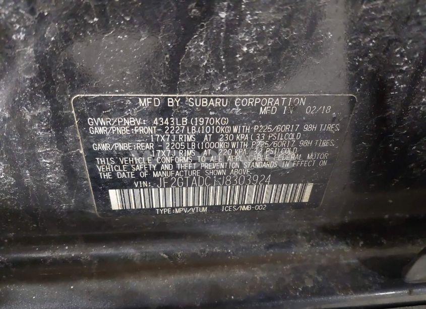 Photo 9 of 2018 Subaru Crosstrek 2.0I PREMIUM (VIN JF2GTADC1J8303924)