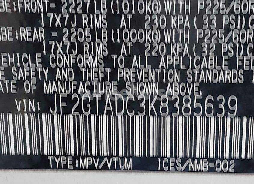 Photo 9 of 2019 Subaru Crosstrek 2.0I PREMIUM (VIN JF2GTADC3K8385639)