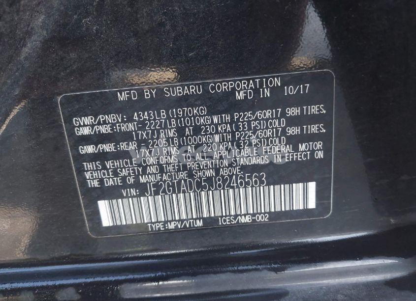 Photo 9 of 2018 Subaru Crosstrek 2.0I PREMIUM (VIN JF2GTADC5J8246563)