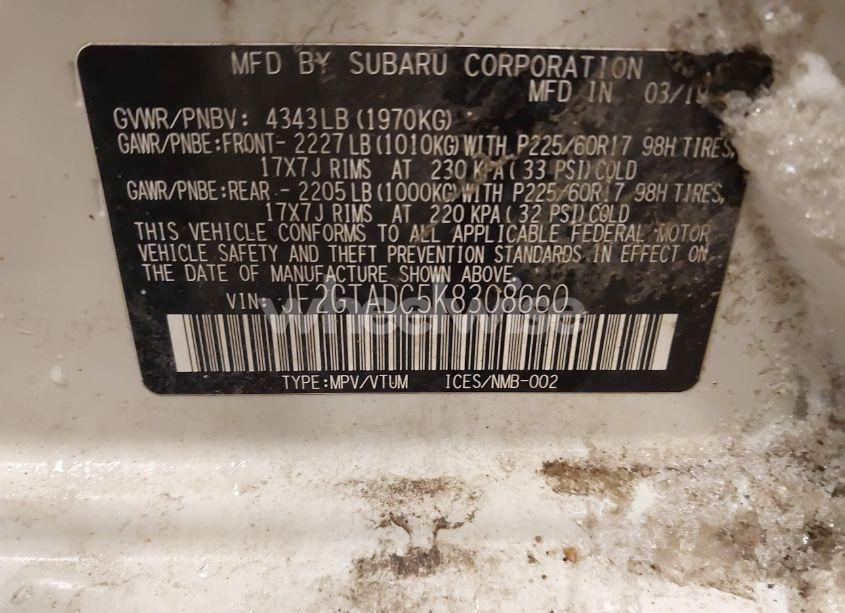 Photo 9 of 2019 Subaru Crosstrek 2.0I PREMIUM (VIN JF2GTADC5K8308660)