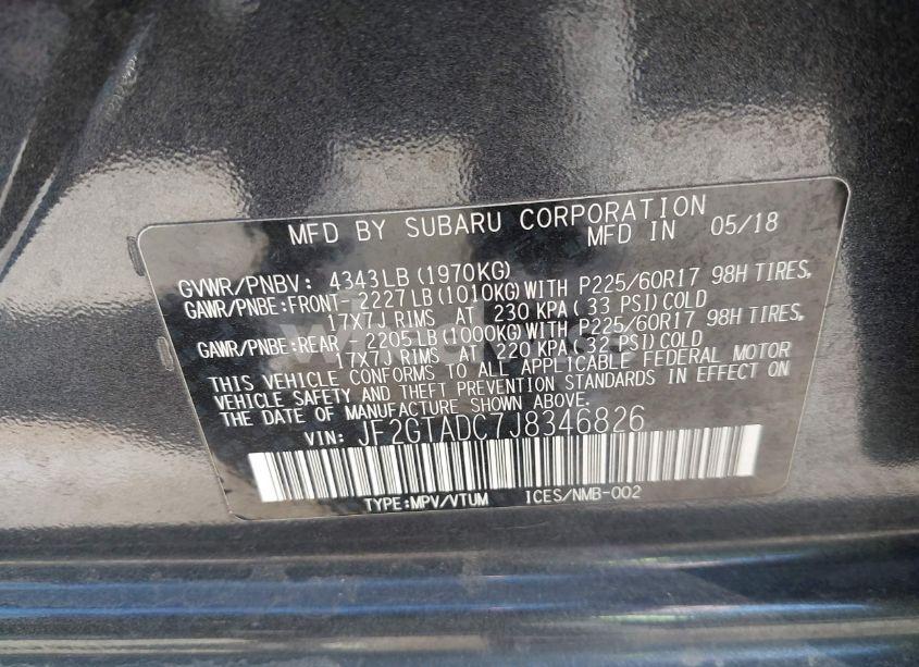 Photo 9 of 2018 Subaru Crosstrek 2.0I PREMIUM (VIN JF2GTADC7J8346826)