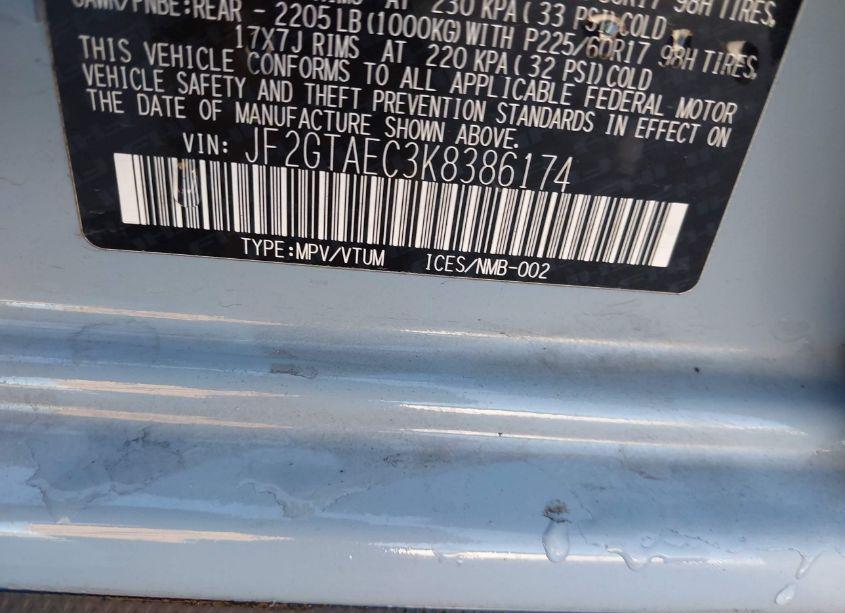 Photo 9 of 2019 Subaru Crosstrek 2.0I PREMIUM (VIN JF2GTAEC3K8386174)