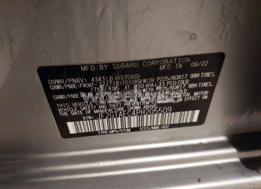 Photo 9 of 2023 Subaru Crosstrek PREMIUM (VIN JF2GTAEC4PH205509)