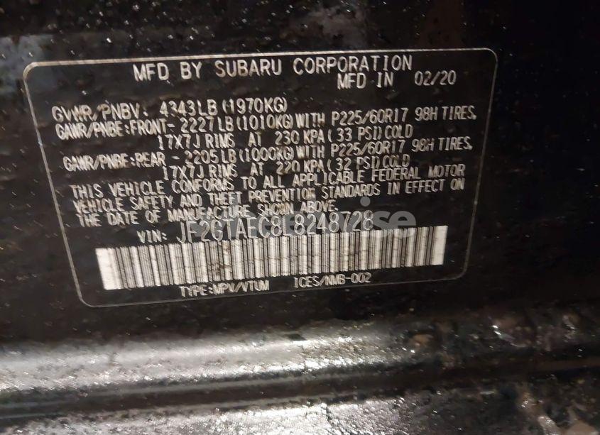 Photo 9 of 2020 Subaru Crosstrek PREMIUM (VIN JF2GTAEC8L8248728)