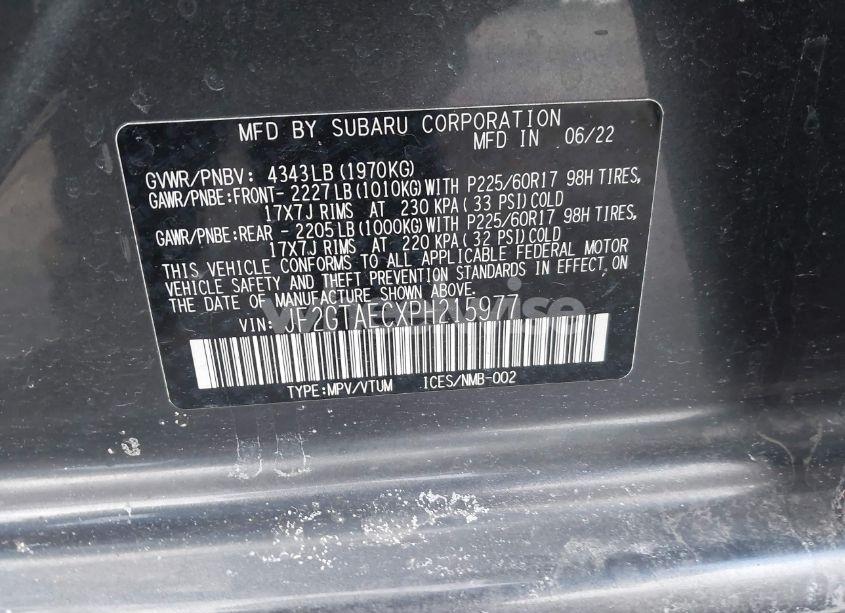 Photo 9 of 2023 Subaru Crosstrek PREMIUM (VIN JF2GTAECXPH215977)