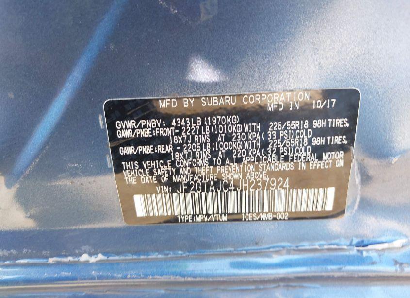 Photo 9 of 2018 Subaru Crosstrek LIMITED (VIN JF2GTAJC4JH237924)