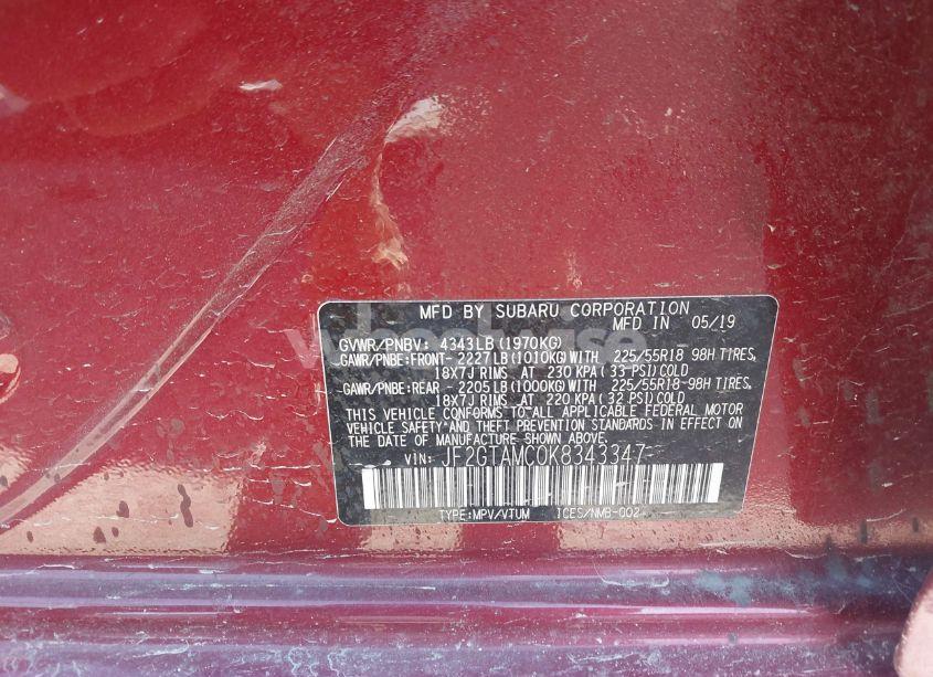 Photo 9 of 2019 Subaru Crosstrek 2.0I LIMITED (VIN JF2GTAMC0K8343347)