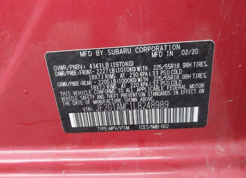 Photo 9 of 2020 Subaru Crosstrek LIMITED (VIN JF2GTAMC1L8248989)