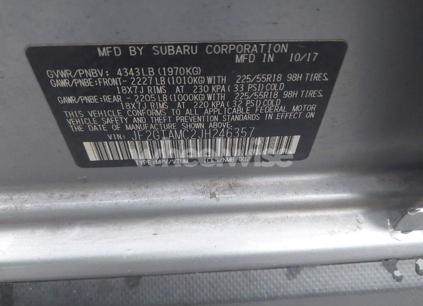 Photo 9 of 2018 Subaru Crosstrek 2.0I LIMITED (VIN JF2GTAMC2JH246357)