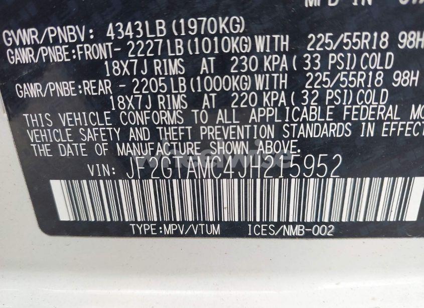 Photo 9 of 2018 Subaru Crosstrek 2.0I LIMITED (VIN JF2GTAMC4JH215952)