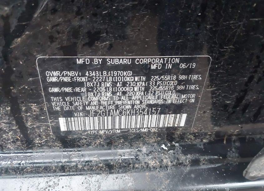 Photo 9 of 2019 Subaru Crosstrek 2.0I LIMITED (VIN JF2GTAMC6KH354157)