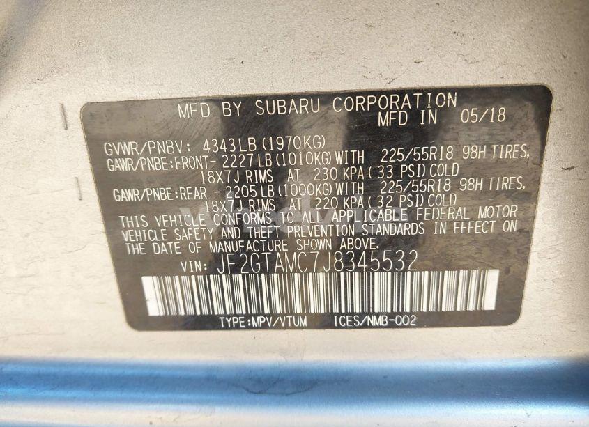 Photo 9 of 2018 Subaru Crosstrek 2.0I LIMITED (VIN JF2GTAMC7J8345532)