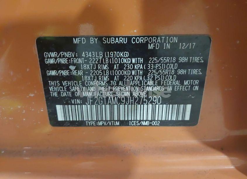 Photo 9 of 2018 Subaru Crosstrek 2.0I LIMITED (VIN JF2GTAMC9JH275290)