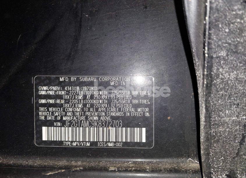 Photo 9 of 2019 Subaru Crosstrek 2.0I LIMITED (VIN JF2GTAMC9K8372703)