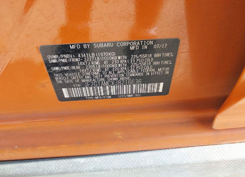 Photo 9 of 2018 Subaru Crosstrek 2.0I LIMITED (VIN JF2GTAMCXJ8216636)