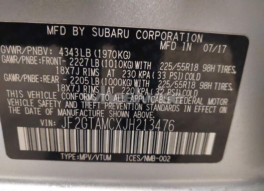 Photo 9 of 2018 Subaru Crosstrek 2.0I LIMITED (VIN JF2GTAMCXJH213476)