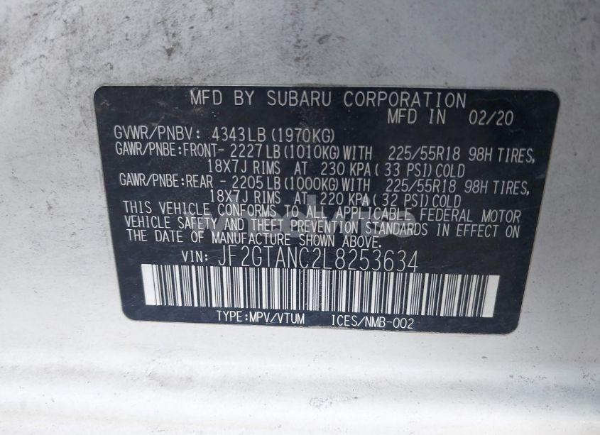 Photo 9 of 2020 Subaru Crosstrek LIMITED (VIN JF2GTANC2L8253634)