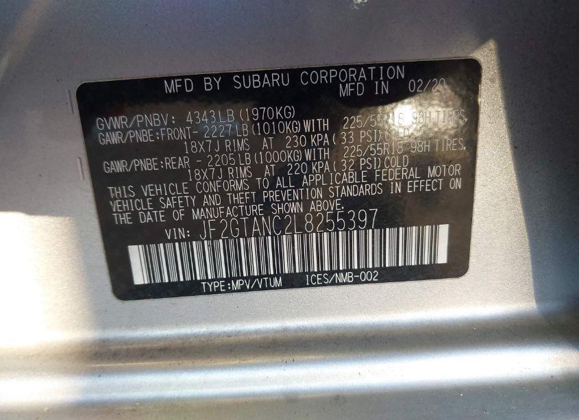 Photo 9 of 2020 Subaru Crosstrek LIMITED (VIN JF2GTANC2L8255397)