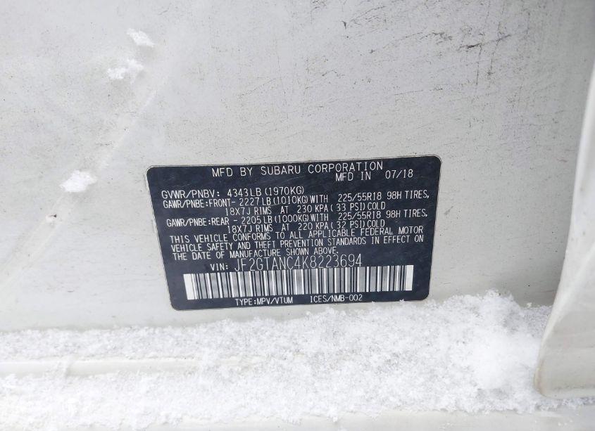 Photo 9 of 2019 Subaru Crosstrek 2.0I LIMITED (VIN JF2GTANC4K8223694)