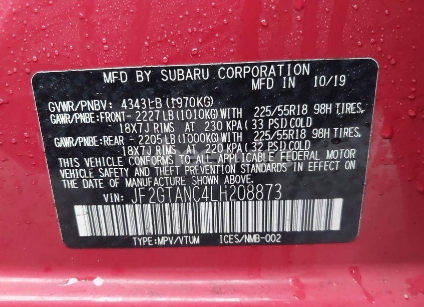 Photo 9 of 2020 Subaru Crosstrek LIMITED (VIN JF2GTANC4LH208873)